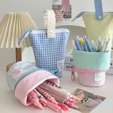 Estojo de alta qualidade para estudantes do ensino médio, bolsa de papelaria portátil de grande capacidade.