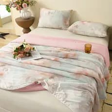 Classe A Jinammonia Cool Silk Pequena Pele Fresca Verão Colcha Fresca Seda Gelo Colcha de Verão Único Duplo Lavável à Má