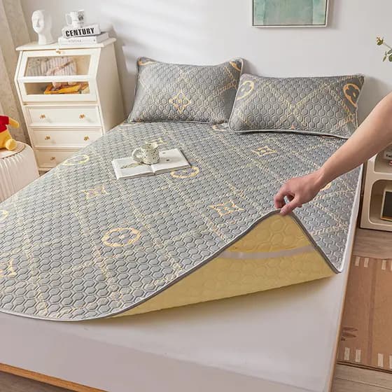 Verão gelo seda capa de cama conjunto de três peças dormitório estudante único lavável látex esteira ar condicionado Ant