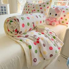 Polka Dot KT Cat Lavável Algodão Verão Colcha Fresca Conjunto de Quatro Peças Lavável à Máquina Crianças Colcha Fina Dor