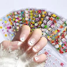 30 Folhas de Adesivos de Unhas de Páscoa - Adesivos de Unhas 3D Autoadesivos com Tema de Coelho para Decorações de Unhas