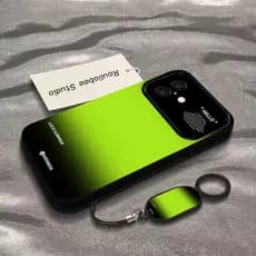 Pronta Entrega | Capa de Telefone com Gradiente Preto-Verde |   Capa para iPhone 16 Pro |   Capa Matte para iPhone 15 /
