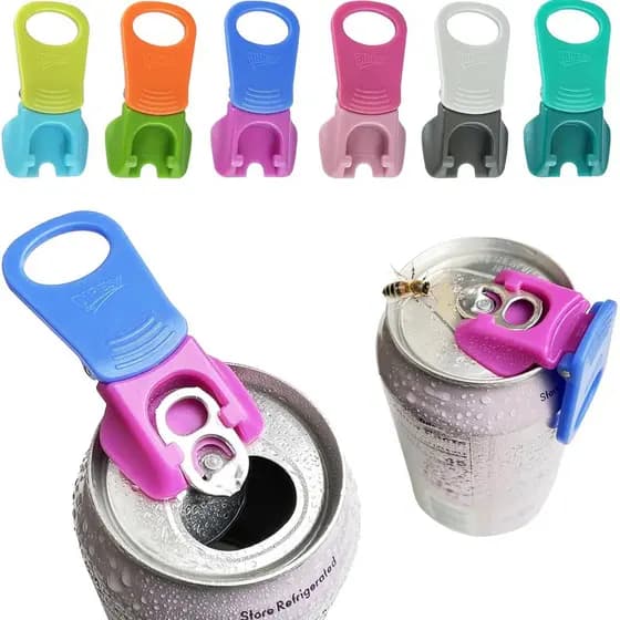 DIPESI, pacote com 6 unidades, 6 cores, abridor de latas de refrigerante e tampas protetoras para bebidas, adequado para