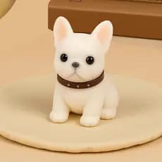 Vodolo Pure White Taba Squishy Dog, Brinquedos Squishies Tada Ultra-Macios e Antiestresse para Cães Pequenos e Fofos Sem