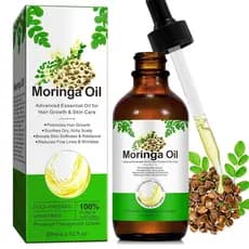 Óleo de Moringa para Cabelo 2.02 fl.oz, 100% Natural, Não Refinado, Prensado a Frio, Óleo de Semente de Moringa para Cab