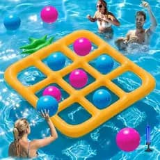 Jasonwell Jogo de Tic-Tac-Toe Flutuante Gigante para Piscina - Jogo de Tic Tac Toe Flutuante com 10 Bolas, Jogo de Pisci
