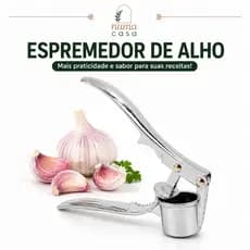 Espremedor Amassador de Alho Manual Liga de Zinco e Magnésio Resistente Triturador de Alho 15cm