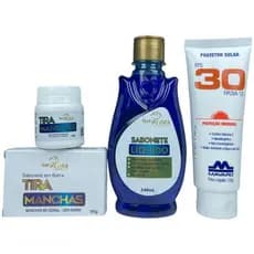 Kit Completo Para Pele com Protetor Solar Facial e Corporal FPS 30 120g e Kit Tira Manchas NatyFlora