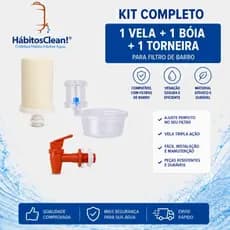 Kit vela tripla ação, boia e torneira para filtro de barro+ acessórios para filtro por gravidade
