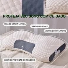 Travesseiro 3D Fininha  protege o pescoço  ,sensação de massagem design ergonômico，lavável,  ajuda dormir