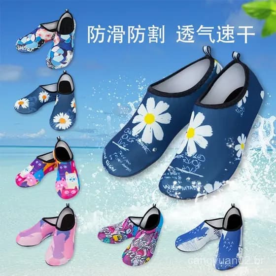 Meias e sapatos de praia para mergulho e snorkeling, sapatos infantis para caminhada na água e natação, sapatos macios, 
