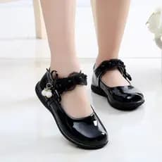 Sapatos de couro para meninas, sapatos pretos de princesa, novos sapatos brancos infantis, modernos para estudantes do e