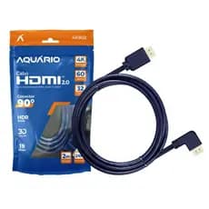 Cabo Hdmi Blindado 2.0 4k HDR 2m 90° Ponta Gold 60hz 4K902 Aquário