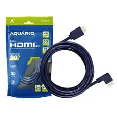 Cabo Hdmi 2.0 Ultra Hd Ponta Gold 4k 3m 90 Graus 4K903 Aquário