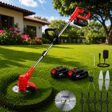 Aparador Grama 1580W Nakasaki Cortador 4 em 1 Roçadeira Elétrica 48V  Bateria Lítio 2 Baterias