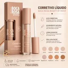 Corretivo Líquido Boca Rosa Beauty by Payot – Alta Cobertura, Longa Duração
