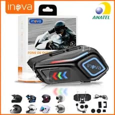 Inova Fone De Ouvido Para Capacete Bluetooth Headset Rgb Chamadas de voz em HD À Prova D'Água