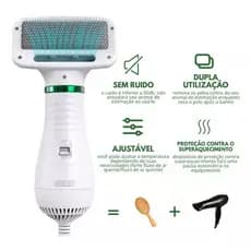 Secador Pet 2 em 1 De Pelo Escova Pente Tosa Portátil