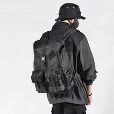 Street Wear estilo funcional ferramentas mochila masculina grande capacidade computador mochila rua tendência High Schoo