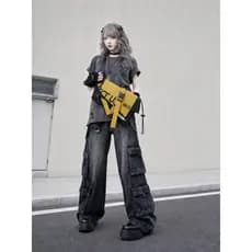 YONAIGA + Original ins Street Wear Street Motorcycle Bag Homens Mulheres Carta Única Ombro Bolsa Mensageiro Moda Mochila