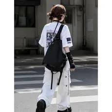 YONAIGA + Original ins Street Wear Ciclismo Mochila Homens Mulheres Exclusiva Bolsa Mensageiro de Um Ombro Cor Contraste