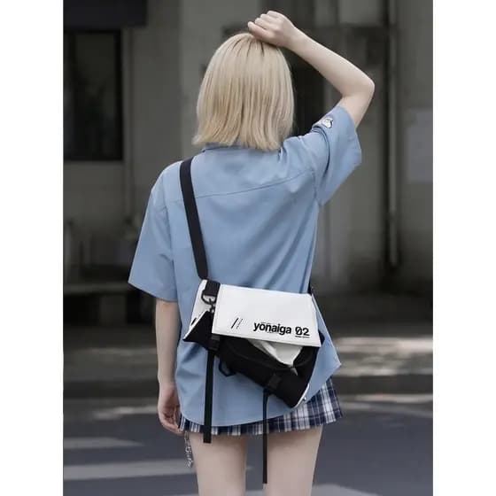 YONAIGA + Design de Nicho Original Contraste Cor All-Match Mochila Homens Mulheres Moda Única Bolsa Mensageiro de Um Omb