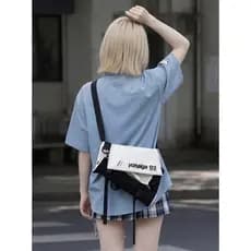 YONAIGA + Design de Nicho Original Contraste Cor All-Match Mochila Homens Mulheres Moda Única Bolsa Mensageiro de Um Omb