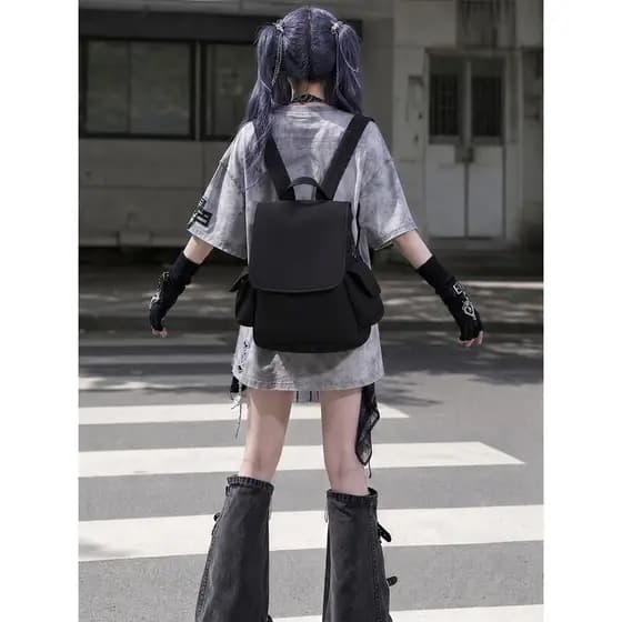 YONAIGA + Original ins Estilo Simples Pequena Mochila Homens Mulheres All-Match Textura Pequena Mochila Diária Estudante