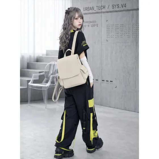 YONAIGA + Original Estilo Simples Pequena Mochila Masculina Feminina Estudante Mochila All-Match Textura Pequena Mochila