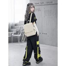 YONAIGA + Original Estilo Simples Pequena Mochila Masculina Feminina Estudante Mochila All-Match Textura Pequena Mochila