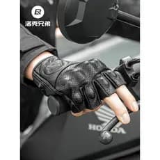Rock Brothers Luvas de Equitação de Motocicleta Masculino Meio Dedo Verão Fino Off-Road Motocicleta Choque @-