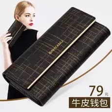 Carteira feminina estilo longo 2025 novo estilo moda couro genuíno marca carteira feminina carteira dobrável simples emb