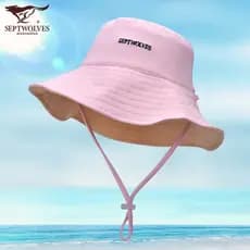 Sete lobos ao ar livre protetor solar balde chapéu moda único dobrável chapéu de sol feminino verão novo estilo guarda-s