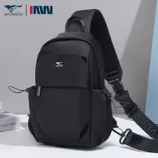 Sete lobos moda saco de peito esportes masculinos novo estilo saco do mensageiro Casual bolsa de ombro bolinho genuíno à