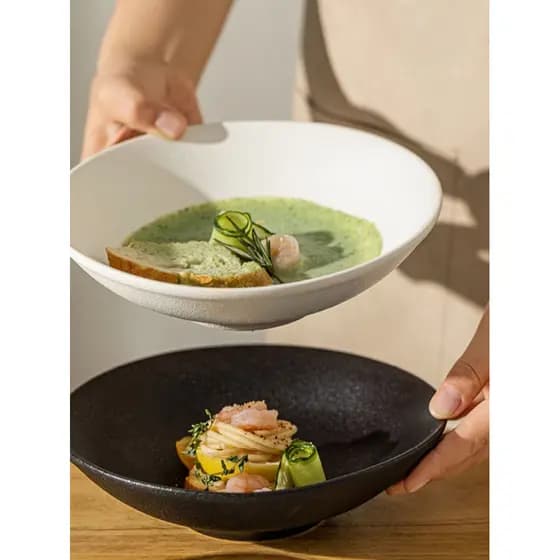 Tigela de salada estilo japonês Tigela de macarrão de alto valor Sensação de alta qualidade Tigela de sopa grande Prato