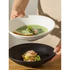 Tigela de salada estilo japonês Tigela de macarrão de alto valor Sensação de alta qualidade Tigela de sopa grande Prato