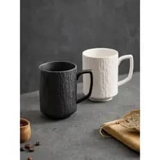 Luz de luxo High-End requintado xícara de café estilo japonês par ornamentos copo de cerâmica arte caneca simples preto