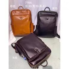 Bolsa Vintage masculina, mochila escolar de couro artesanal, bolsa de couro genuíno, grande capacidade, Casual, simples