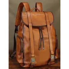 Grande mochila masculina mochila de couro artesanal grande capacidade primeira camada Retro couro genuíno 2026 novo esti