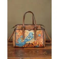 Bolsas pintadas à mão Bolsas de couro feitas à mão Moda feminina Bolsas femininas de couro genuíno Bolsas de ombro Bolsa