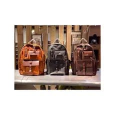 Retro computador mochila primeira camada de couro masculino saco de couro artesanal mochila masculina lazer viagem