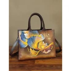 Bolsa pintada à mão bolsa de ombro feminina bolsa mensageiro feminina bolsa grande bolsa de couro genuíno bolsa feminina