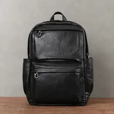 Mochila primeira camada de couro masculino saco árvore creme couro grande capacidade mochila 52cm saco do computador sac