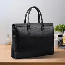 Primeira camada de couro novo estilo couro genuíno bolsa masculina grande capacidade maleta computador negócios saco por