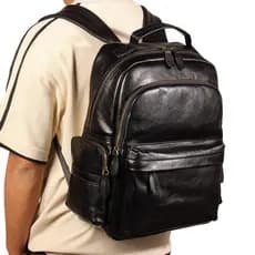 Primeira camada de couro mochila masculina couro genuíno grande capacidade Commuter mochila 50cm saco do computador moch