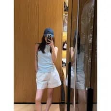 NALYSA Shenzhen Altos Produtos!G Grande aparência verão preguiçoso sensação solta usar colete azul Shorts de cintura alt