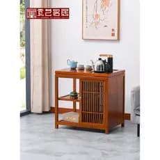 Armário de chá de mogno Novo estilo chinês Sala de chá de madeira maciça Mesa lateral multifuncional Mesa de água ferven