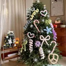 Decoração de árvore de natal coelho cabelo torção vara diy arco pequenos acessórios ornamentos sala estar casa férias at