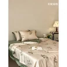 Estilo Pastoral 60 peças Tencel Summer Cool Quilt Conjunto de quatro peças Colcha impressa Nu Dormir Ar condicionado Col