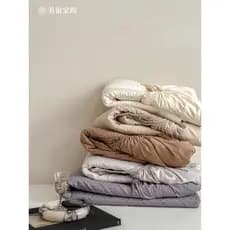 Meiyi|Simples algodão lavável algodão acolchoado folha de cama antiderrapante colcha única peça removível lavável colchã